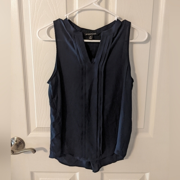 41 Hawthorn Breyson Pleat Detail Split Neck Blouse Size XSP (Fits like a S) - Picture 3 of 4